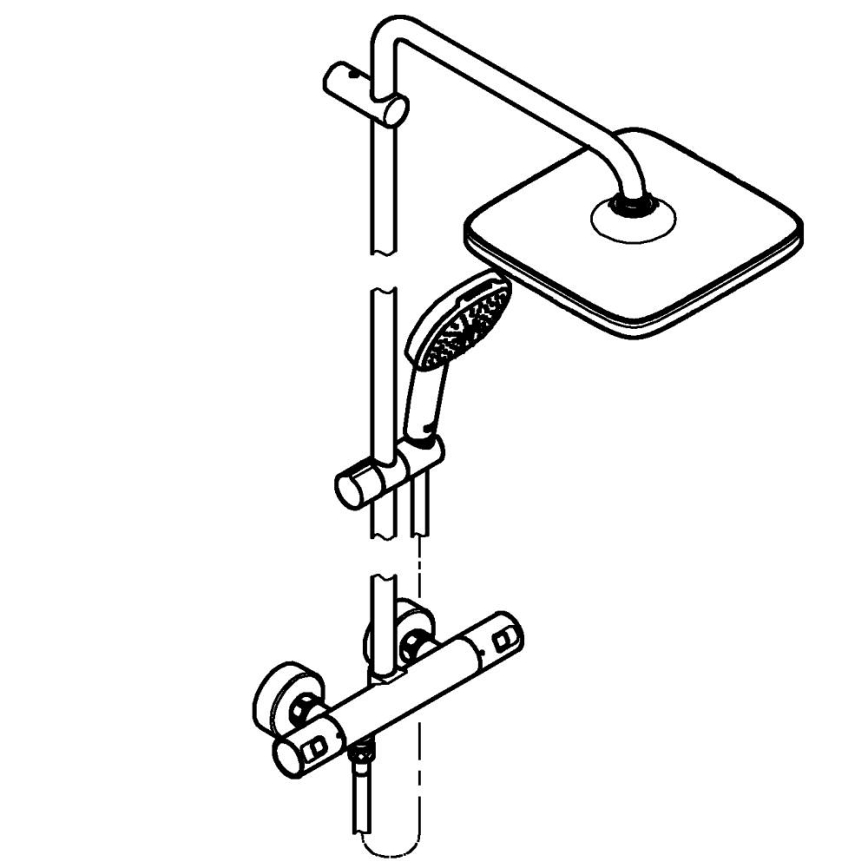 GROHE 266962431 - Duschsystem VITALIO COMFORT 250 250 × 250 mm svart