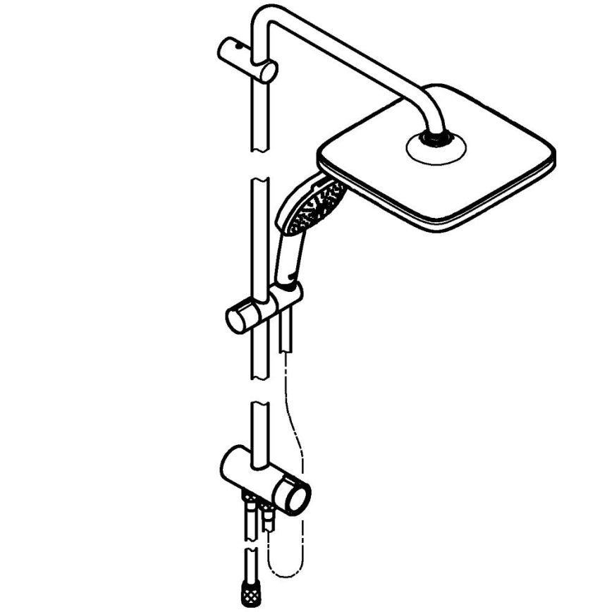 GROHE 266982431 - Duschsystem VITALIO COMFORT 250 390 mm svart