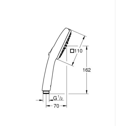 GROHE 26926001 - Handdusch VITALIO COMFORT 110 x 110 mm polerad krom