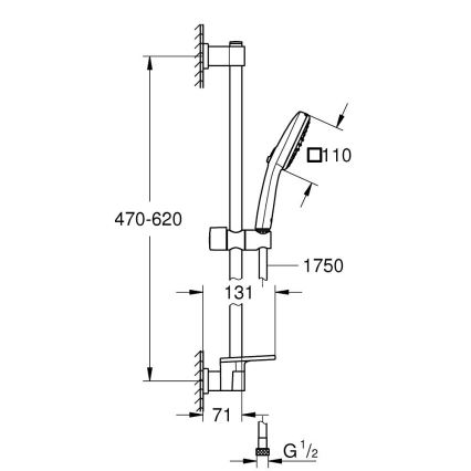 GROHE 26929001 - Duschset VITALIO COMFORT 110 600 mm polerad krom