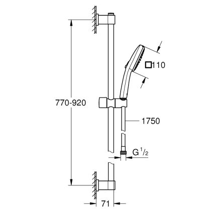 GROHE 269302431 - Duschset VITALIO COMFORT 110 900 mm svart