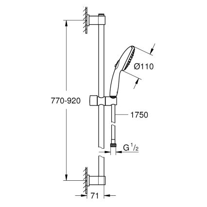GROHE 26956001 - Duschset VITALIO START 110, 900 mm, polerad krom
