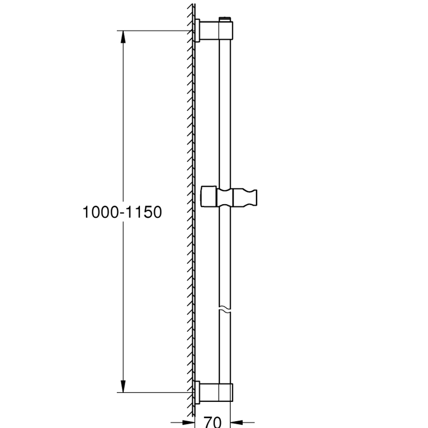GROHE 26970001 - Duschstång VITALIO UNIVERSAL 1150 mm blank krom