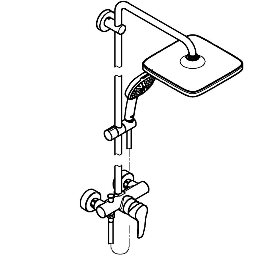 GROHE 26985001 - Duschsystem VITALIO COMFORT 250 250 × 250 mm blank krom