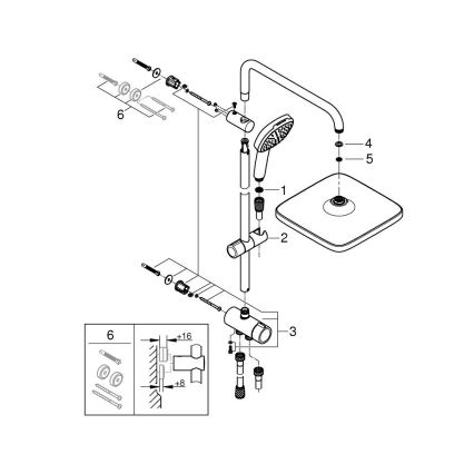 GROHE 26986001 - Duschsystem VITALIO COMFORT 250 blank krom