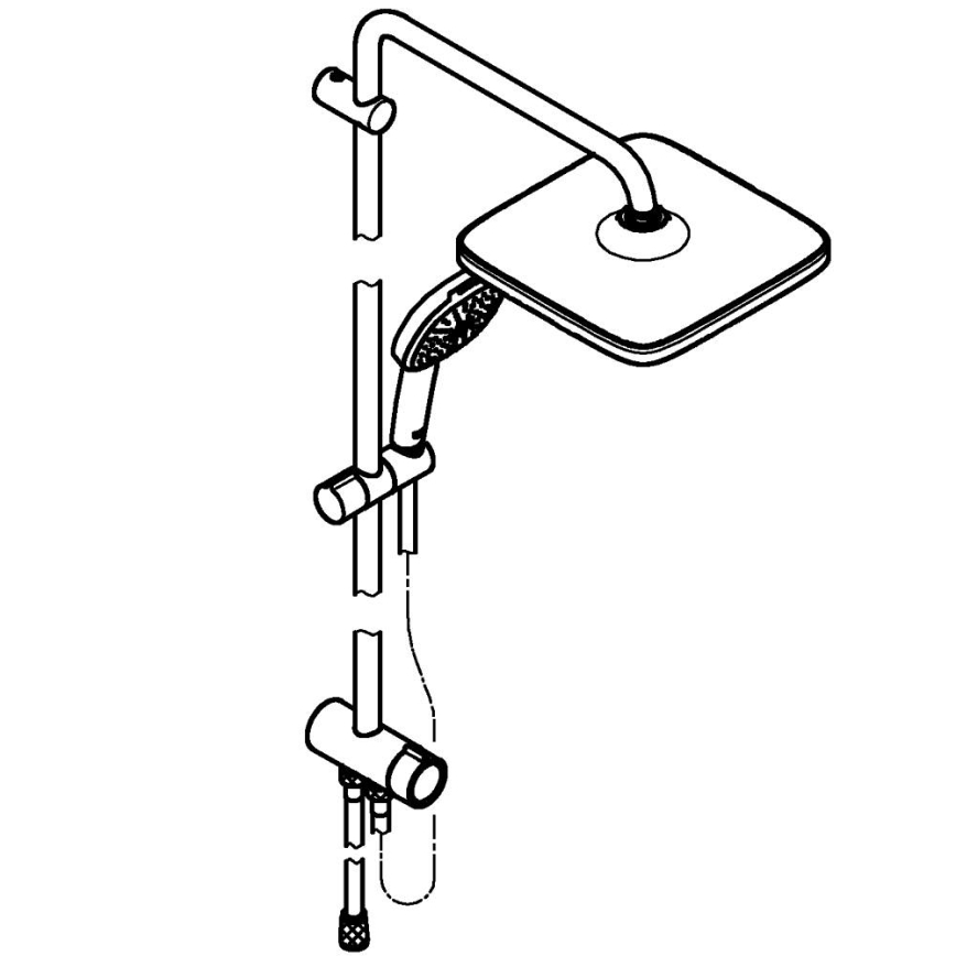 GROHE 26986001 - Duschsystem VITALIO COMFORT 250 blank krom
