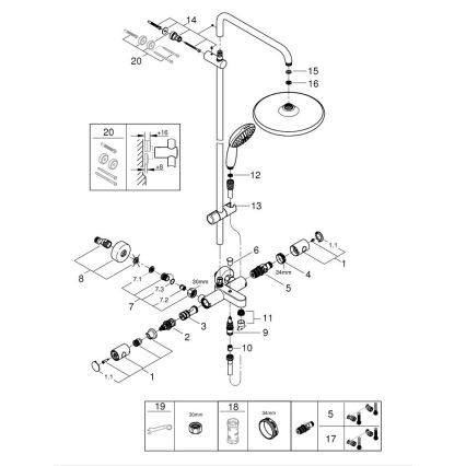 GROHE 269882431 - Duschsystem VITALIO START SYSTEM 250 390 mm svart