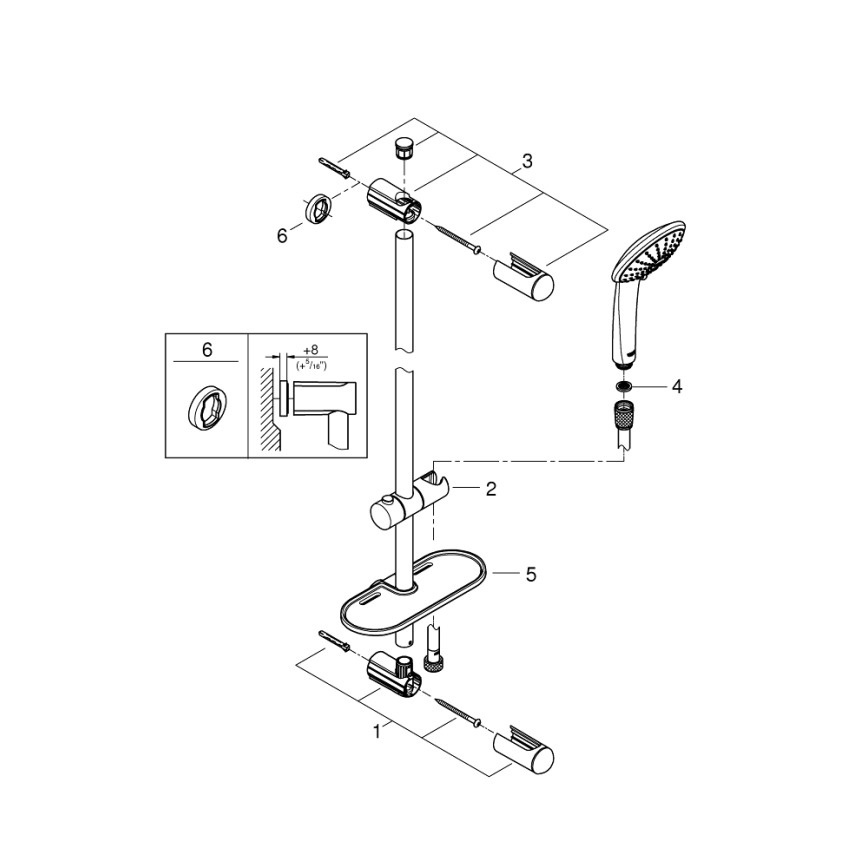 GROHE 27227001 - Duschset EUPHORIA 900 mm polerad krom