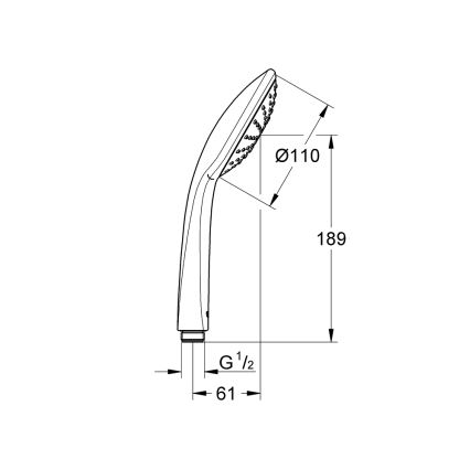 GROHE 27265000 - Handdusch RAINSHOWER 130 polerad krom