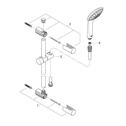GROHE 27322000 - Duschset VITALIO JOY 600 mm blank krom