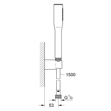 GROHE 27369000 - Duschset EUPHORIA COSMOPOLITAN STICK 1500 mm blank krom