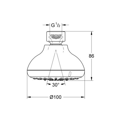 GROHE 27606001 - Duschhuvud NEW TEMPESTA 100, 100 mm, blank krom