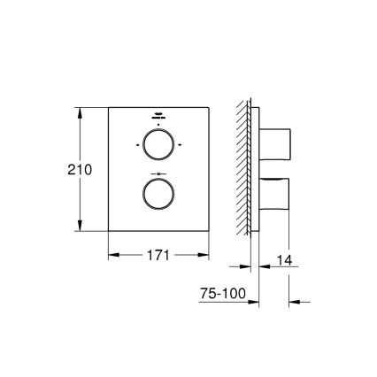 GROHE 27618000 - Termostatkåpa GROHTHERM F blank krom