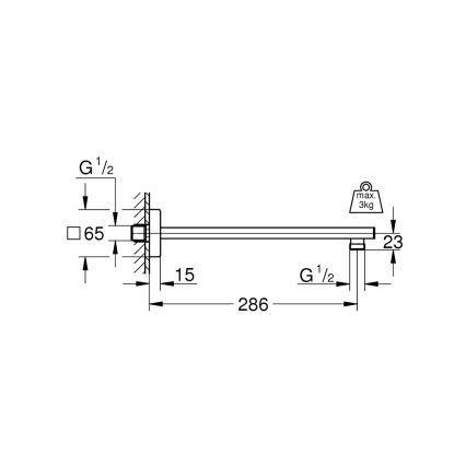 GROHE 27709000 - Duscharm RAINSHOWER 286 mm polerad krom
