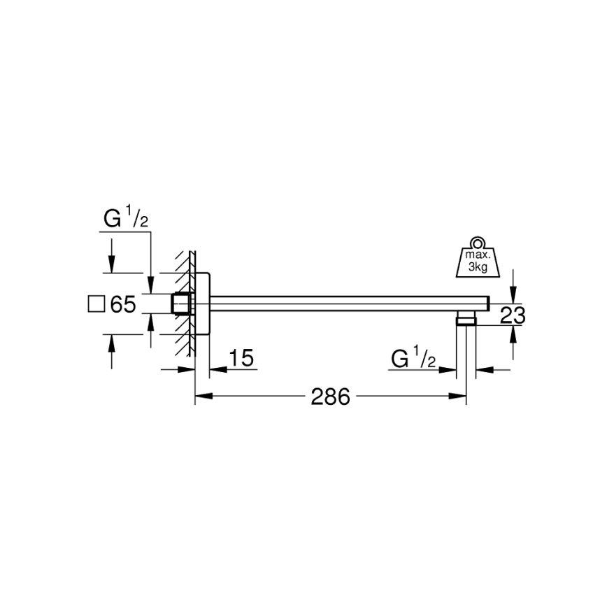 GROHE 27709000 - Duscharm RAINSHOWER 286 mm polerad krom