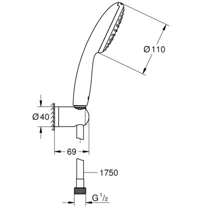 GROHE 27944001 - Duschset VITALIO START 110 110 mm polerad krom