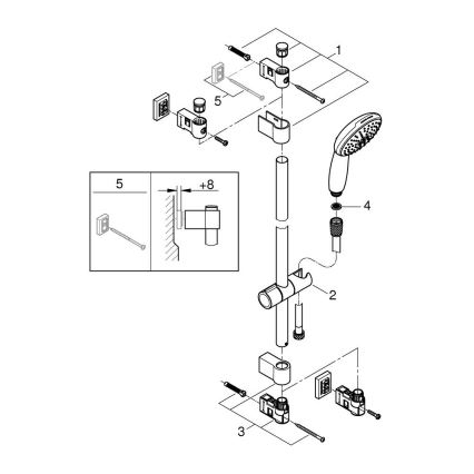 GROHE 2794810E - Duschset VITALIO START 110 600 mm polerad krom