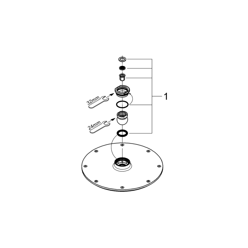 GROHE 28368000 - Takdusch RAINSHOWER COSMOPOLITAN O 210 mm, polerad krom