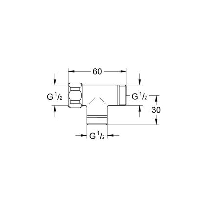 GROHE 28874000 - T-koppling DN 15 blank krom