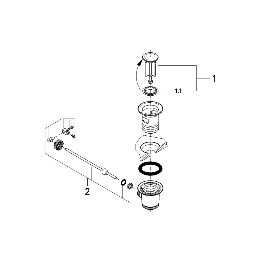 GROHE 28910000 - Avloppsgarnityr 1 14” blankkrom