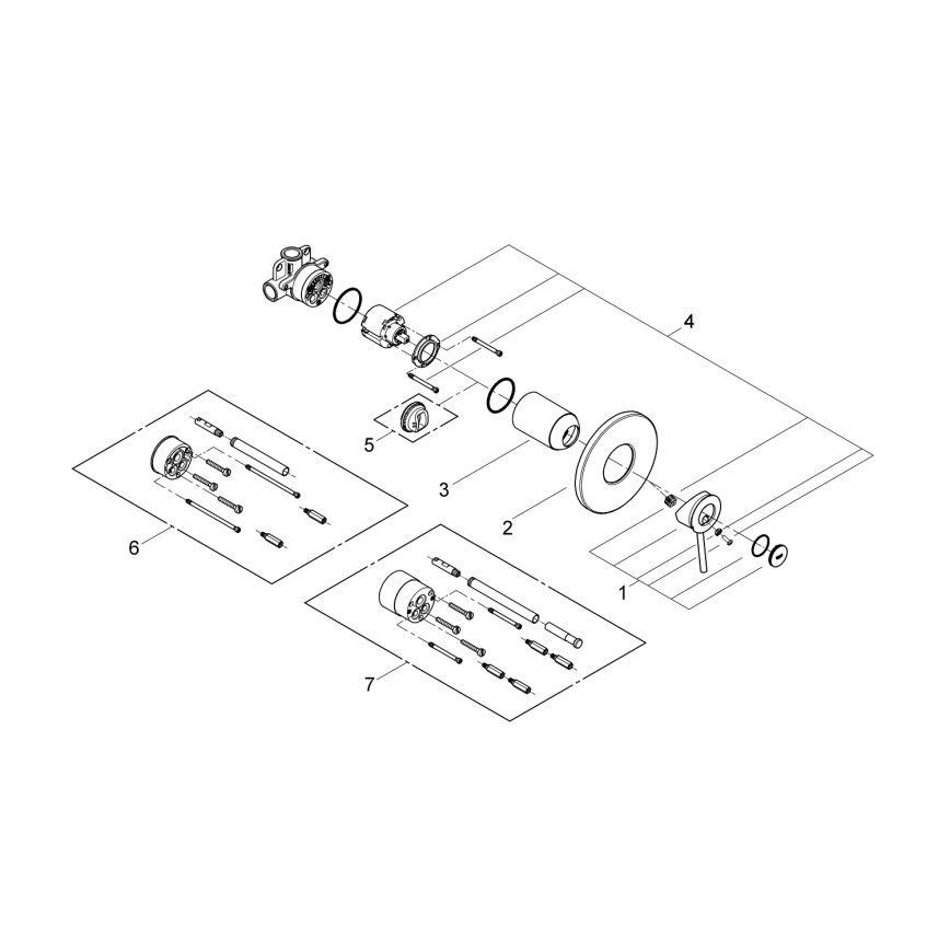 GROHE 29048000 - Duschblandare för inbyggnad BAUCLASSIC, blank krom