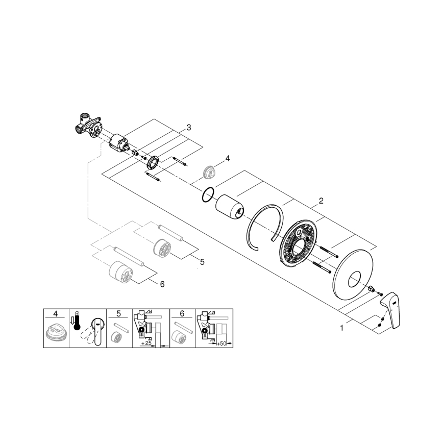 GROHE 29116000 - Duschblandare START FLOW, blankkrom