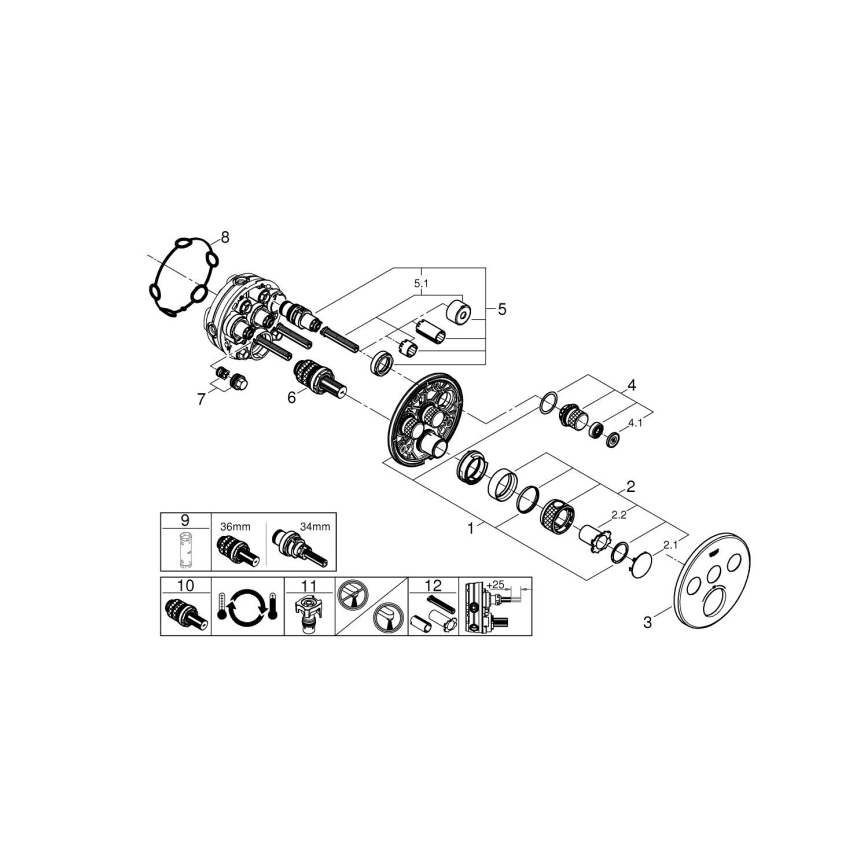 GROHE 29121A00 - GROHTHERM SMARTCONTROL termostatstyrd inbyggd duschblandare, grafit