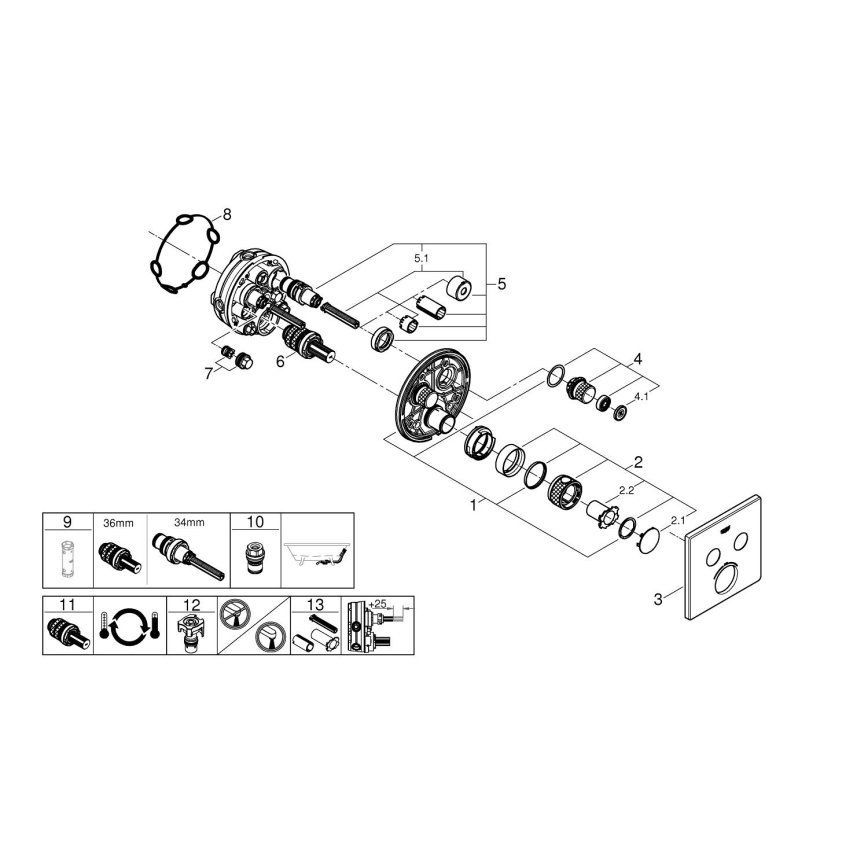 GROHE 29124000 - GROHTHERM SMARTCONTROL termostat, polerad krom