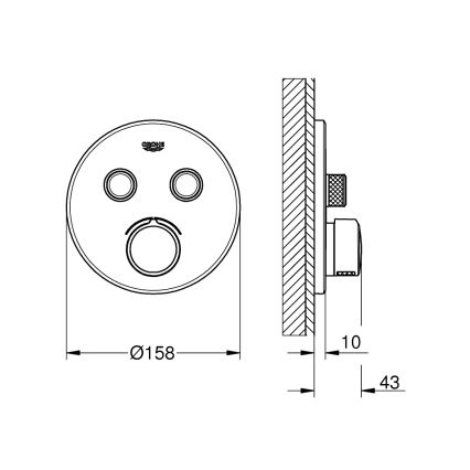 GROHE 29145000 - Täckplatta för infälld blandare SMARTCONTROL, blank krom