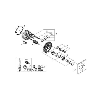 GROHE 29149000 - Täckplatta för inbyggnadsblandare SMARTCONTROL 158 × 158 mm, krom
