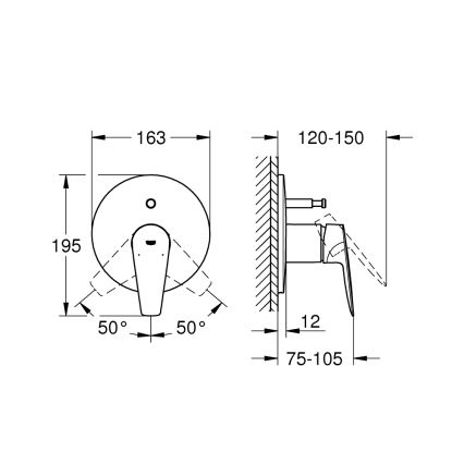 GROHE 29190001 - Badkarsblandare BAUEDGE DN 15 polerad krom