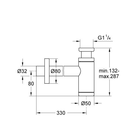 GROHE 295032430 - Vattenlås DN 32 svart
