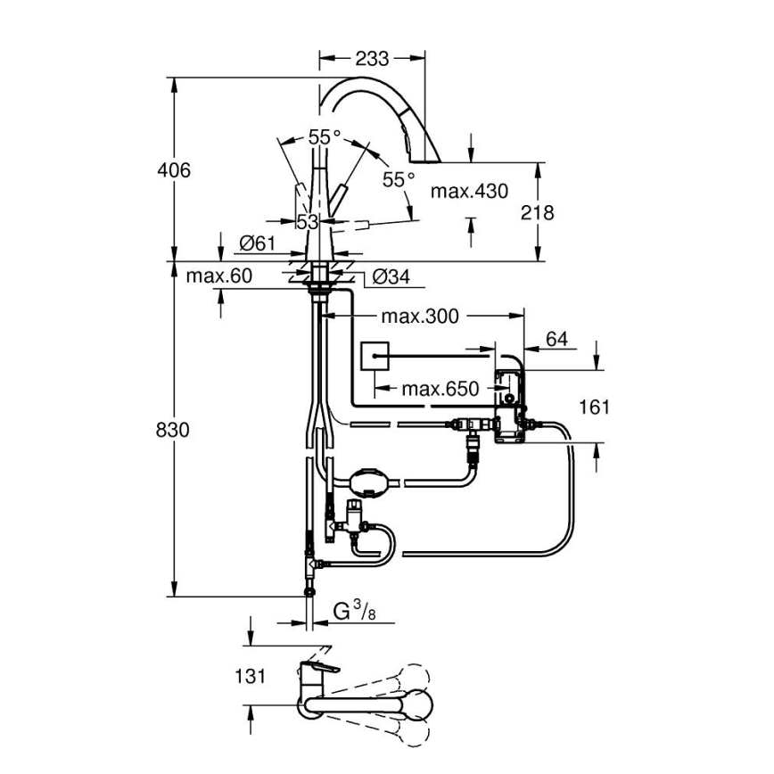 GROHE 30219002 - Elektronisk köksblandare ZEDRA TOUCH, polerad krom