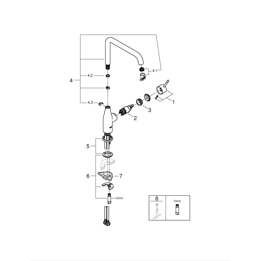 GROHE 30269000 - Köksblandare ESSENCE 292 mm blank krom