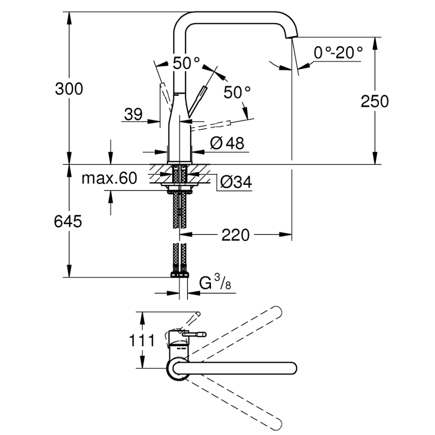 GROHE 30269DC0 - Köksblandare ESSENCE 300 mm i rostfritt stål