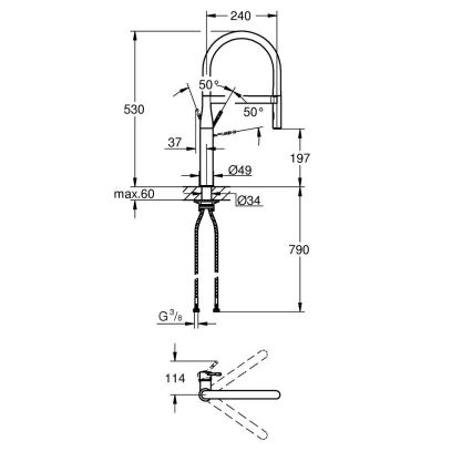 GROHE 30294A00 - ESSENCE köksblandare i antracit