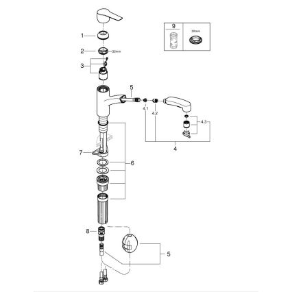 GROHE 303072431 - Köksblandare START 185 × 227 mm svart