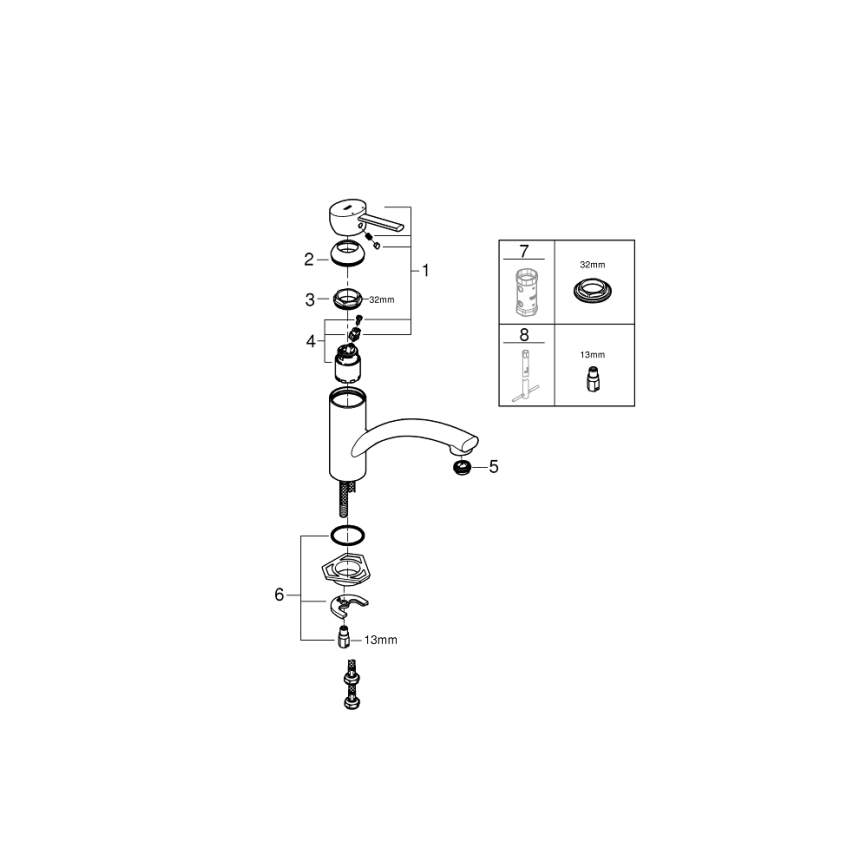 GROHE 30358000 - Köksblandare SWIFT 227 mm polerad krom