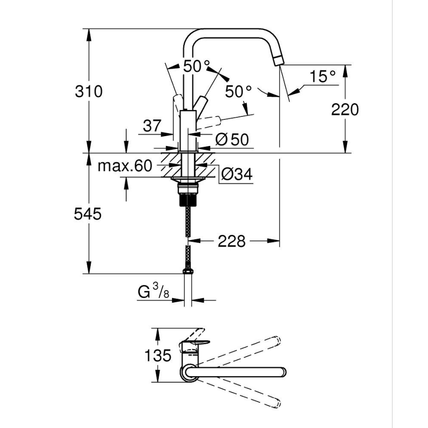GROHE 30470DC0 - Köksblandare START 310 mm rostfritt stål