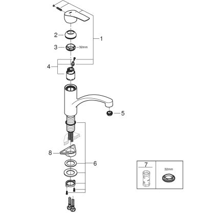 GROHE 305302432 - Köksblandare START 184 mm svart