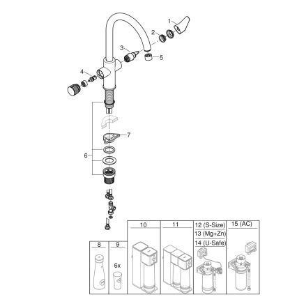 GROHE 30592000 - Köksblandare BLUE PURE StartCurve 411 mm polerad krom