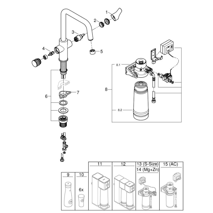 GROHE 30594000 - Köksblandare BLUE PURE Start med filtreringsfunktion Ultrasafe, krom
