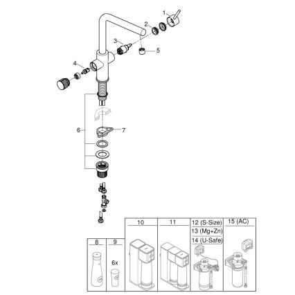 GROHE 30600000 - Köksblandare BLUE PURE, L-formad pip, polerad krom