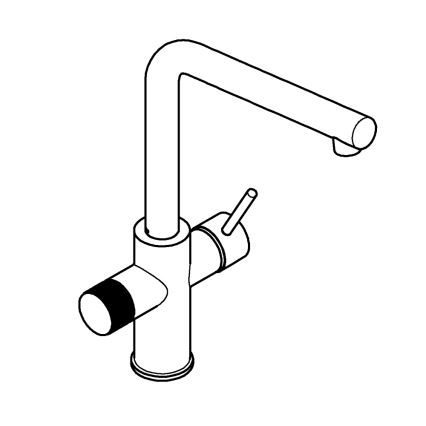 GROHE 30600000 - Köksblandare BLUE PURE, L-formad pip, polerad krom