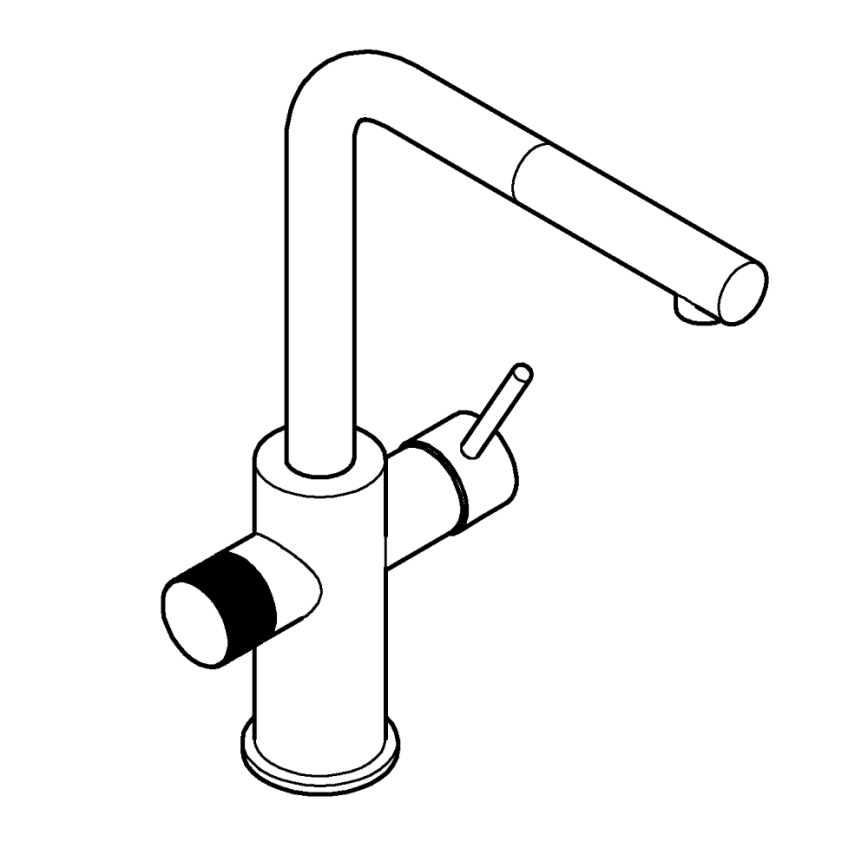 GROHE 30601000 - Diskblandare BLUE PURE A med utdragbar pip, i blank krom