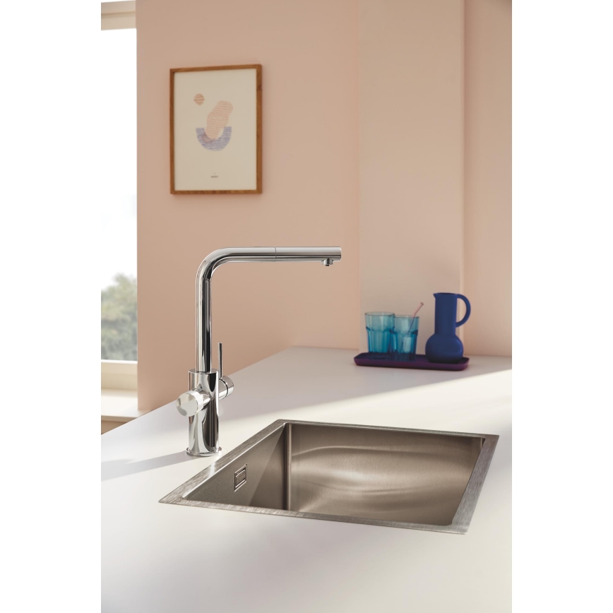 GROHE 30601000 - Diskblandare BLUE PURE A med utdragbar pip, i blank krom