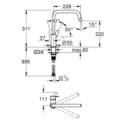 GROHE 30630000 - Köksblandare START 311 mm polerad krom