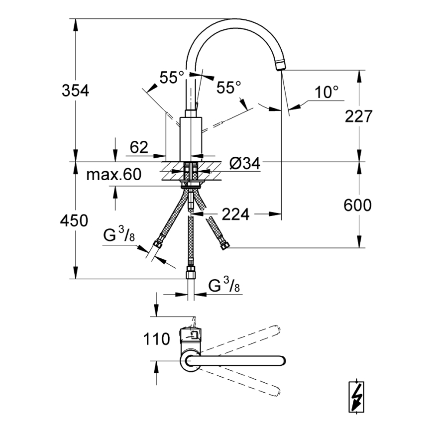 GROHE 31180000 - Köksblandare EUROSMART COSMOPOLITAN polerad krom