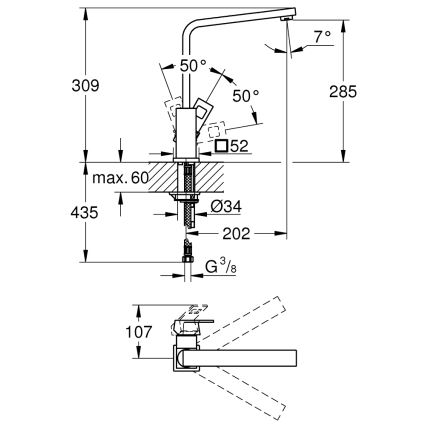 GROHE 31255000 - Köksblandare EUROCUBE polerad krom