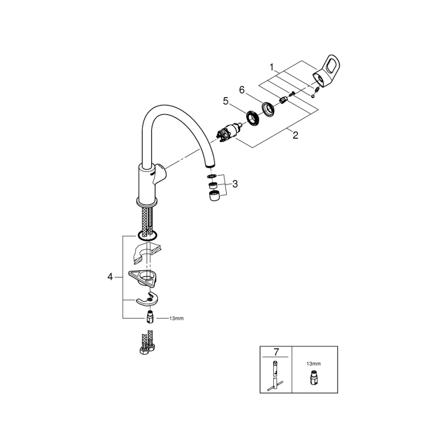 GROHE 31368000 - Diskbänksblandare BAULOOP 332 mm blank krom